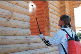 Обрабатываем деревянные поверхности огне-биозащитным составом, например NEOMID 450 Огнебиозащита